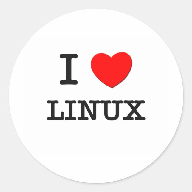 ADESIVO REDONDO EU AMO LINUX (Frente)