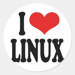 Adesivo Redondo Eu amo Linux