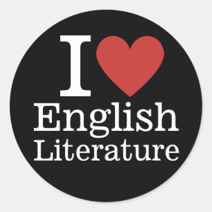 Adesivo Redondo Eu ❤️ Amo Literatura Inglesa para Faculdade/Estuda