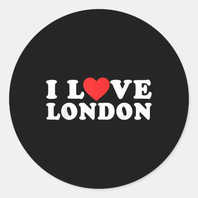 Adesivo Redondo Eu amo Londres (Frente)