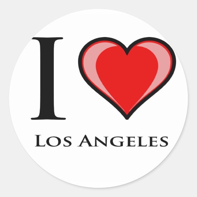 Adesivo Redondo Eu Amo Los Angeles (Frente)