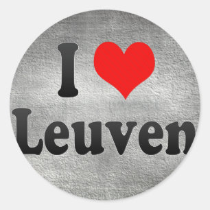 Adesivo Redondo Eu amo Lovaina, Bélgica