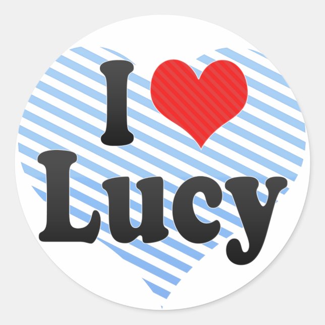 Adesivo Redondo Eu Amo Lucy (Frente)