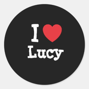 Adesivo Redondo Eu amo Lucy Heart Shirt