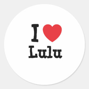 Adesivo Redondo Eu amo Lulu coração T-Shirt