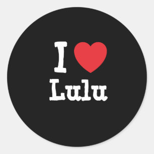 Adesivo Redondo Eu amo Lulu coração T-Shirt