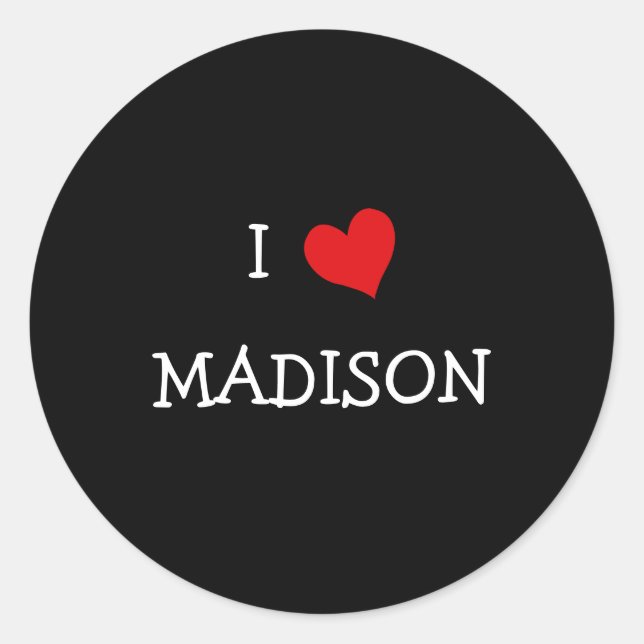 Adesivo Redondo Eu Amo MADISON (Frente)