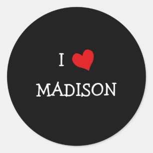 Adesivo Redondo Eu amo MADISON