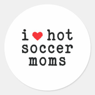 Adesivo Redondo Eu Amo Mães de Futebol Quentes Piada Coração Verme