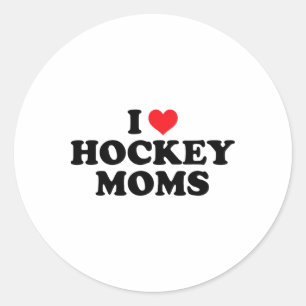 Adesivo Redondo Eu Amo Mães de Hockey Design Divertido (1)