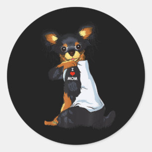 Adesivo Redondo Eu Amo Mamãe Tatto Rusky Toy Mamãe Cachorro Sobrem