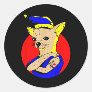 Adesivo Redondo Eu Amo Mamãe Tattoo Chihuahua Cachorro Mãe Mães Bo