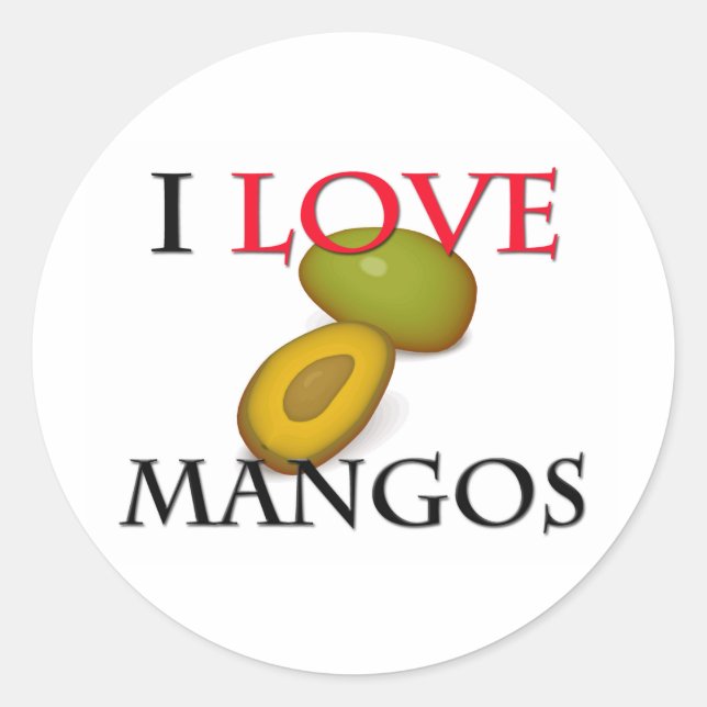 Adesivo Redondo Eu Amo Mangos (Frente)