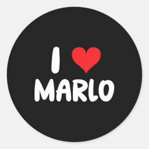 Adesivo Redondo Eu Amo Marlo - Coração - Nome