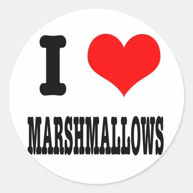 Adesivo Redondo EU AMO marshmallows (Frente)