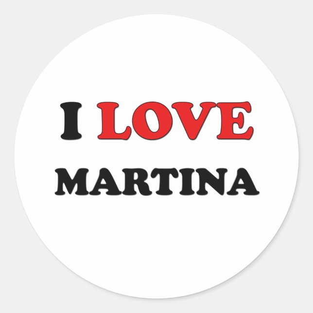 Adesivo Redondo Eu Amo Martina (Frente)