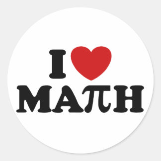 Adesivo Redondo Eu Amo Matemática