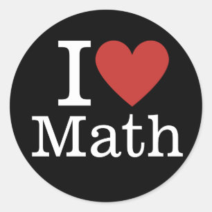 Adesivo Redondo Eu ❤️ Amo Matemática para Estudantes/Faculdade
