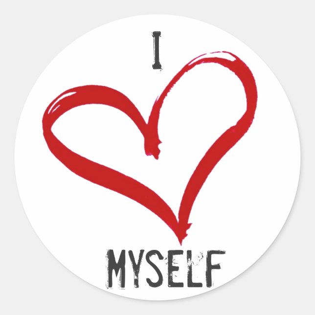 Adesivo Redondo Eu Amo-Me Viciado (Frente)