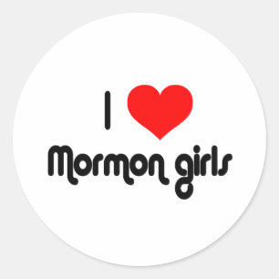 Adesivo Redondo Eu amo meninas do Mormon