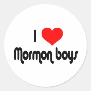 Adesivo Redondo Eu amo meninos do Mormon