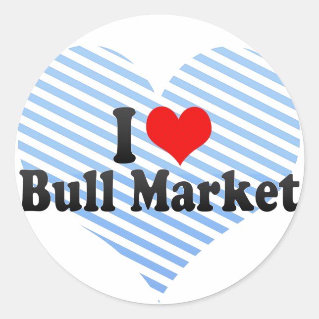 Adesivo Redondo Eu amo mercado Bull (Frente)