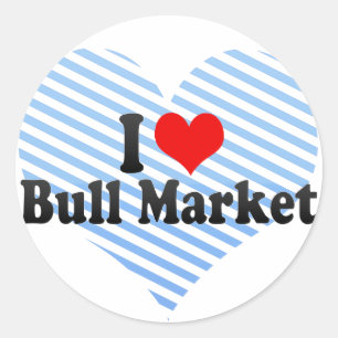 Adesivo Redondo Eu amo mercado Bull