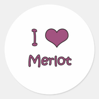 Adesivo Redondo Eu Amo Merlot