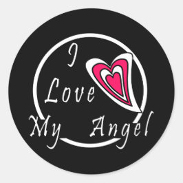 Adesivo Redondo Eu amo meu Angel