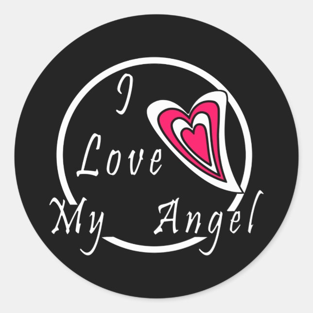 Adesivo Redondo Eu amo meu Angel (Frente)
