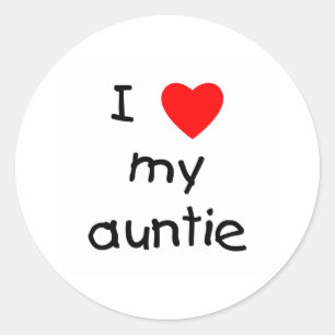 Adesivo Redondo Eu amo meu Auntie