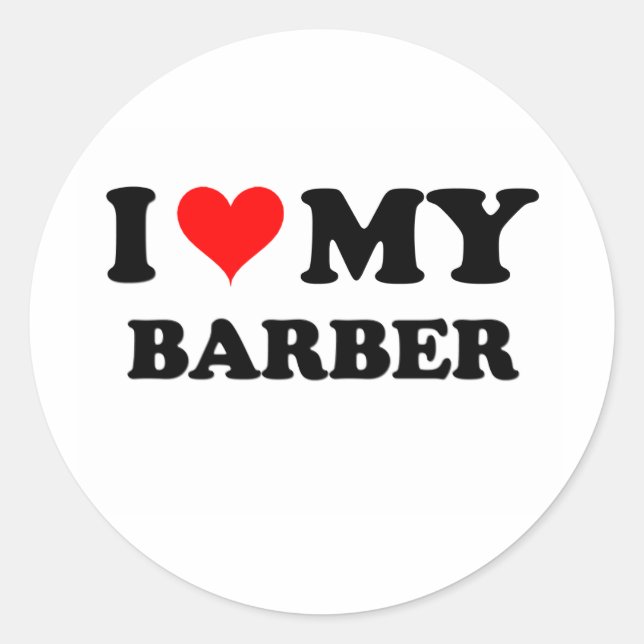 Adesivo Redondo Eu Amo Meu Barber (Frente)
