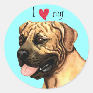Adesivo Redondo Eu amo meu Boerboel