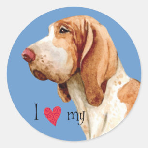 Adesivo Redondo Eu amo meu Bracco Italiano