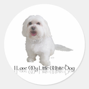 Adesivo Redondo Eu Amo Meu Cachorrinho Branco - Havanese
