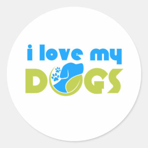 Adesivo Redondo eu amo meu cachorro