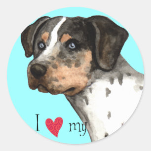 Adesivo Redondo Eu amo meu Catahoula