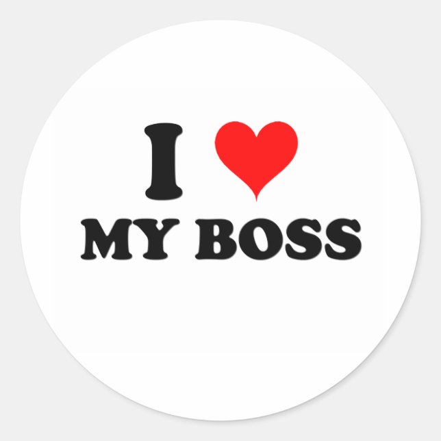 Adesivo Redondo Eu Amo Meu Chefe (Frente)