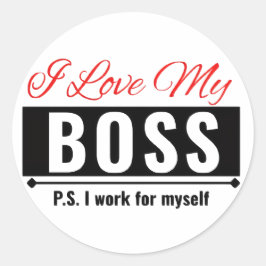 Adesivo Redondo Eu Amo Meu Chefe