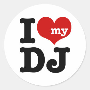 Adesivo Redondo Eu amo meu DJ