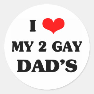 Adesivo Redondo Eu amo meu dois pais do gay