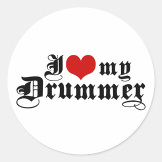 Adesivo Redondo Eu Amo Meu Drummer