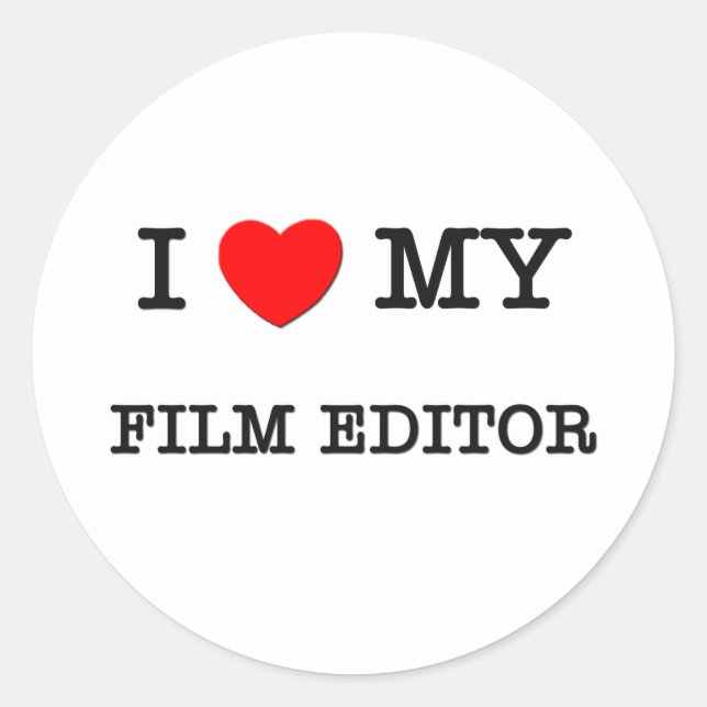 Adesivo Redondo Eu amo meu EDITOR DE FILMES (Frente)