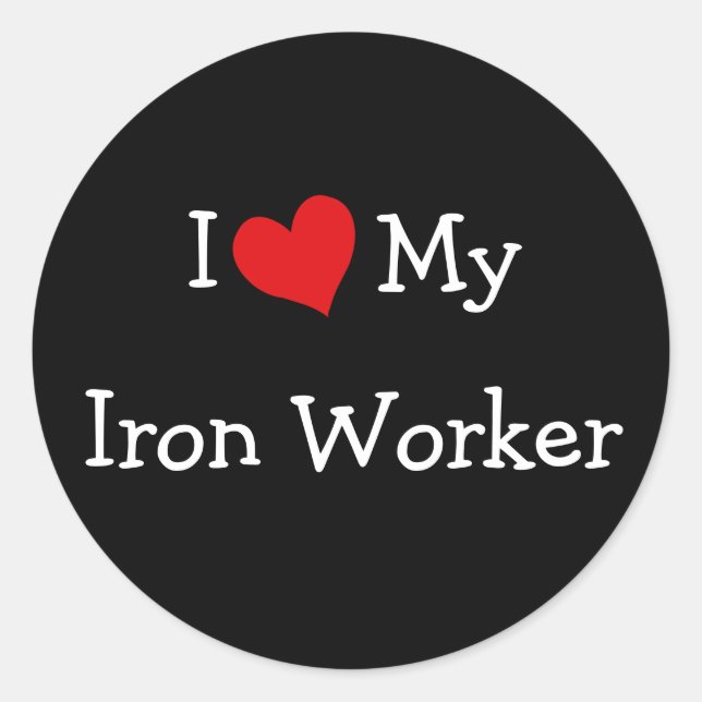 Adesivo Redondo Eu Amo Meu Ferro (Frente)
