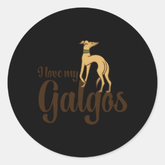 Adesivo Redondo Eu Amo Meu Galgos Fawn Galgo