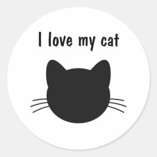 Adesivo Redondo Eu amo meu gata Sticker
