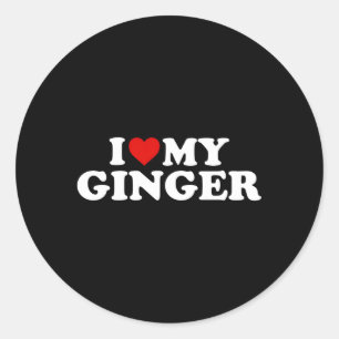 Adesivo Redondo Eu Amo Meu Ginger Redhead Red