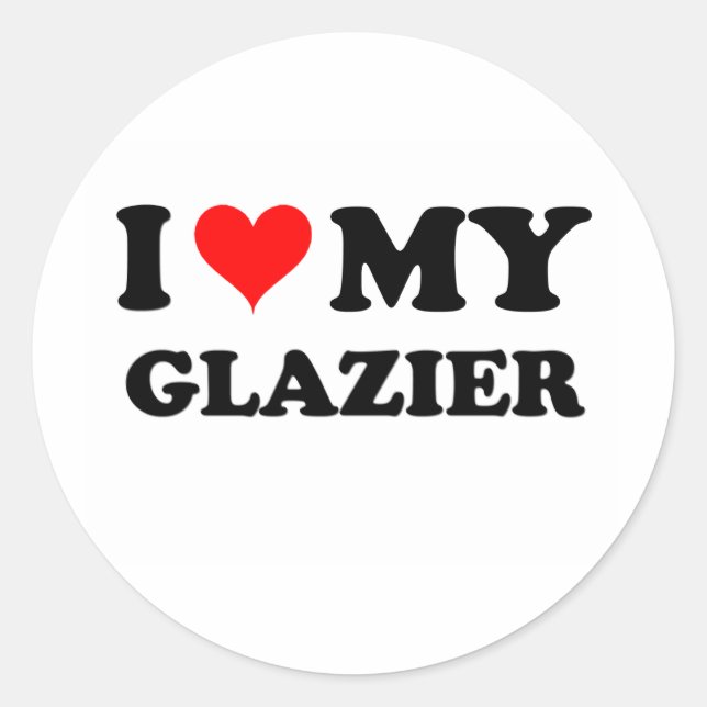 Adesivo Redondo Eu Amo Meu Glazier (Frente)
