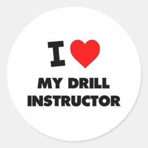 Adesivo Redondo Eu amo meu instrutor de broca