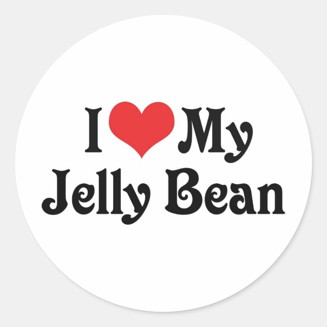 Adesivo Redondo Eu Amo Meu Jelly Bean (Frente)